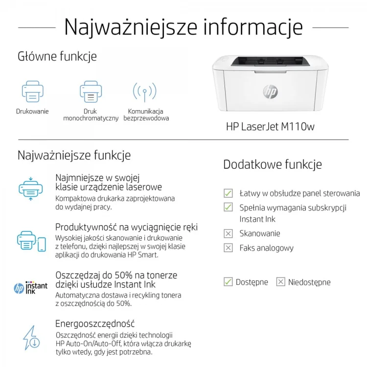 DRUKARKA HP LASER LASERJET PRO M110w