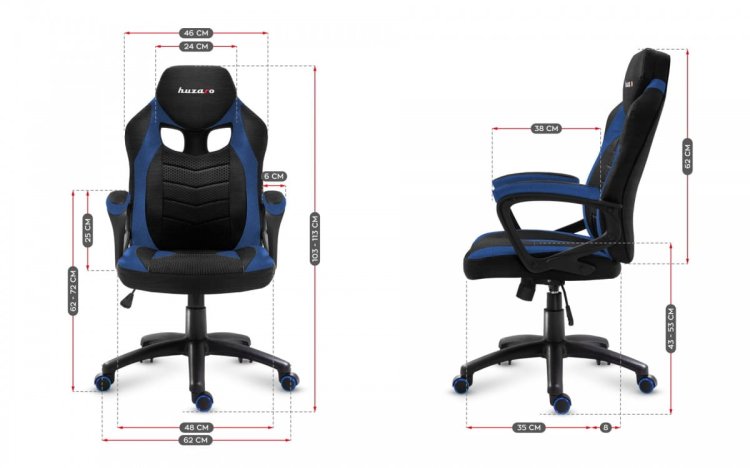 Fotel gamingowy HZ-Force 2.5 Blue Mesh