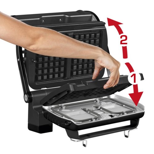 Grill elektryczny Tefal Optigrill+ GC 716D (Akcesorium do gofrów; stołowy-zamknięty; 2000W; kolor srebrny)