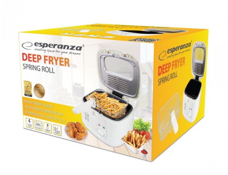 Frytownica Esperanza SPRING ROLL EKG012 (2,5 l; 1800W; kolor biały)