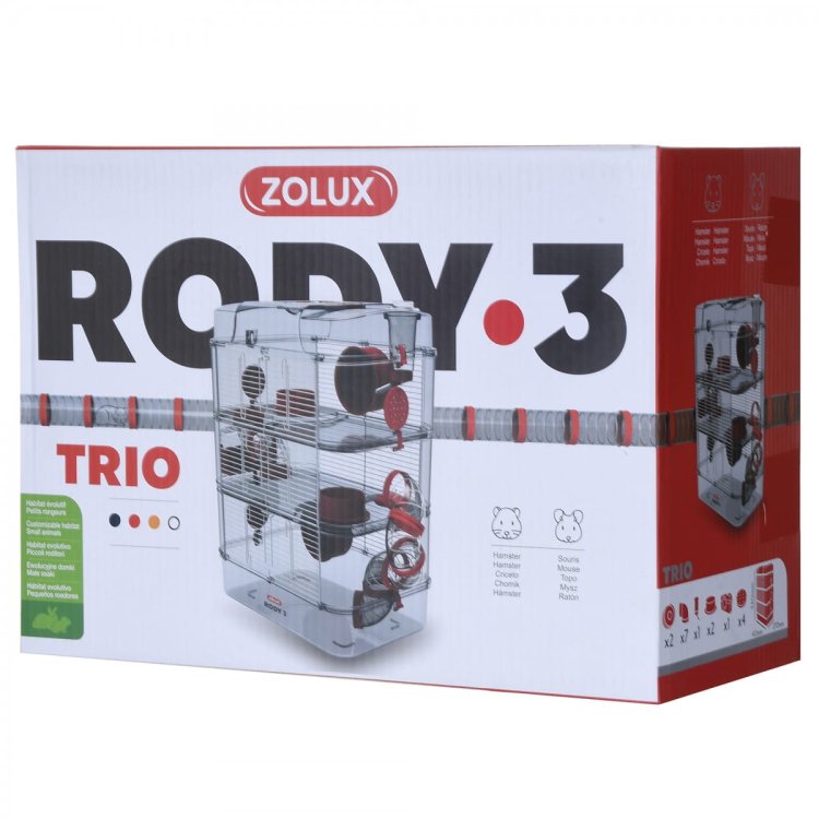 ZOLUX Klatka RODY3 TRIO kol. czerwony