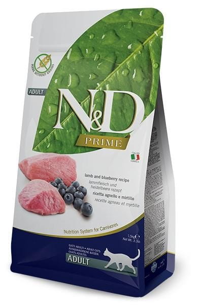 FARMINA N&D PRIME CAT LAMB & BLUEBERRY ADULT - sucha karma dla kota - 1,5kg