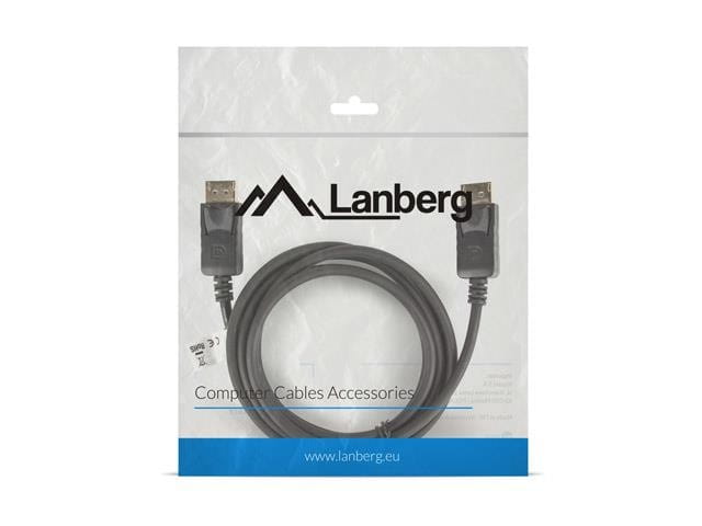 Kabel Lanberg  CA-DPDP-10CC-0018-BK (DisplayPort Męski - DisplayPort Męski; 1,8m; czarny)