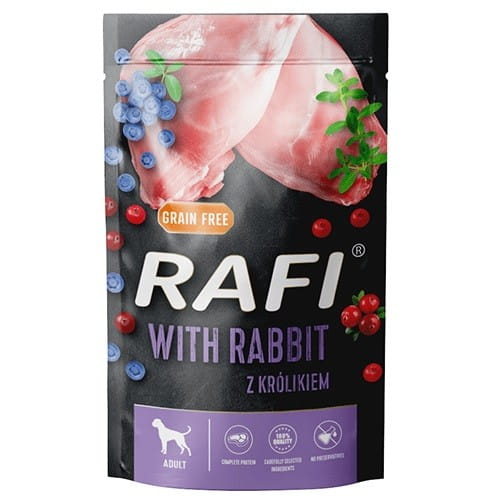 Dolina Noteci Rafi królik,borówka,żurawina 500g