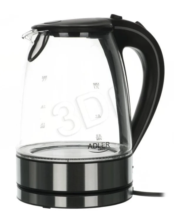 Czajnik elektryczny Adler AD 1225 (2000W 1.7l; kolor przeźroczysty)
