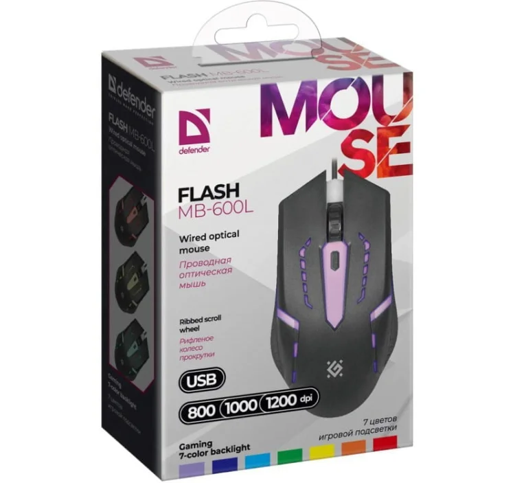 DEFENDER MYSZ PRZEWODOWA FLASH MB-600L OPTIC LED 1200 DPI 4P 52600
