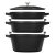 Zestaw 3 naczyń żeliwnych z pokrywką STAUB 40508-386-0 - czarny 24 cm
