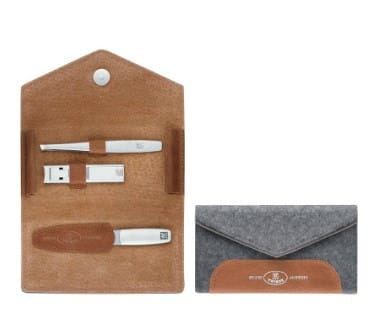 Zestaw podróżny do manicure ZWILLING 97698-005-0 Twinox – szare, filcowe etui, 3 elementy