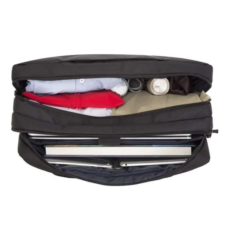 RIVACASE TORBA NA LAPTOP 17,3" TEGEL, CZARNA, MATERIAŁ WODOODPORNY, KIESZENIE NA TABLET 10,1", SMARTFON, DOKUMENTY, AKCESORIA