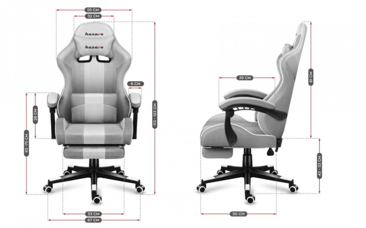 Fotel gamingowy Huzaro Force 4.7 White Mesh