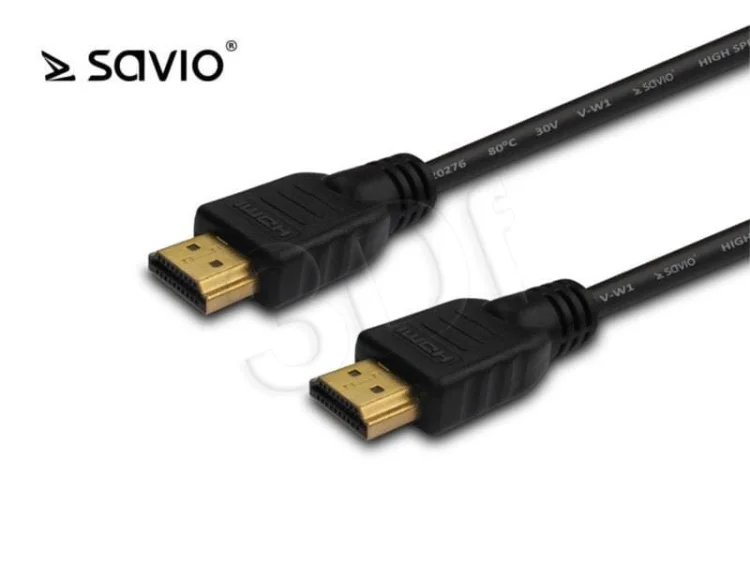 Kabel SAVIO CL-95 (HDMI M - HDMI M; 1,5m; kolor czarny)