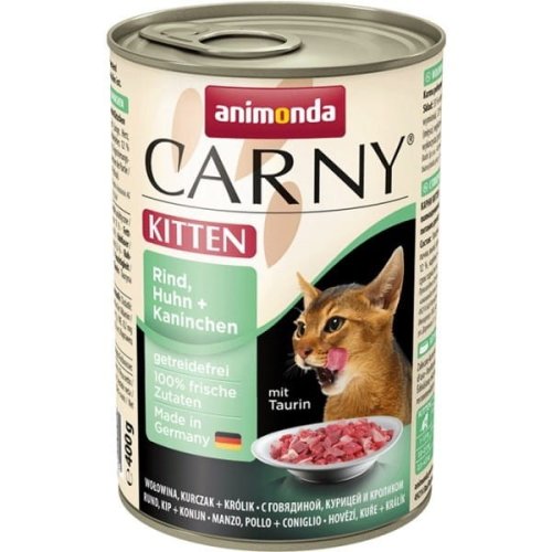 ANIMONDA Carny Kitten smak: wołowina, kurczak i królik 400g