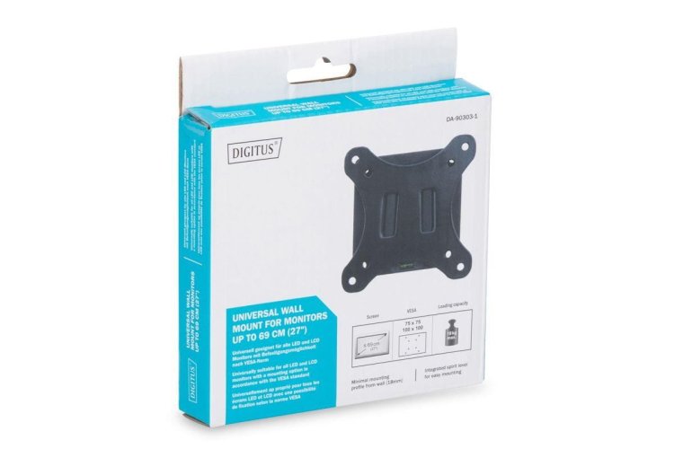 Uchwyt ścienny do monitora DIGITUS DA-90303-1 (ścienne; 10" - 27"; max. 18kg)