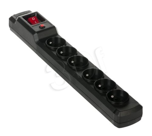 Listwa przeciwprzepięciowa Activejet COMBO 6gn/1,5m/cz (10A; 2300W) 1,5m; kolor czarny