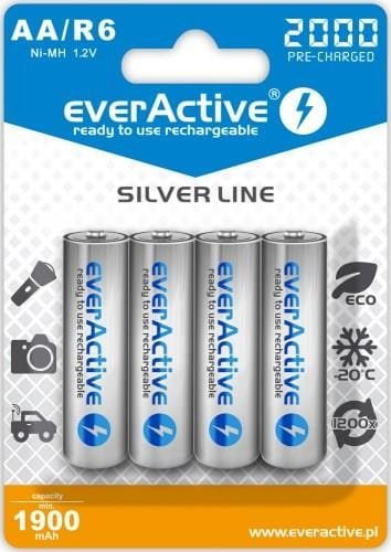 Zestaw akumulatorków everActive EVHRL6-2000 (2000mAh ; Ni-MH)
