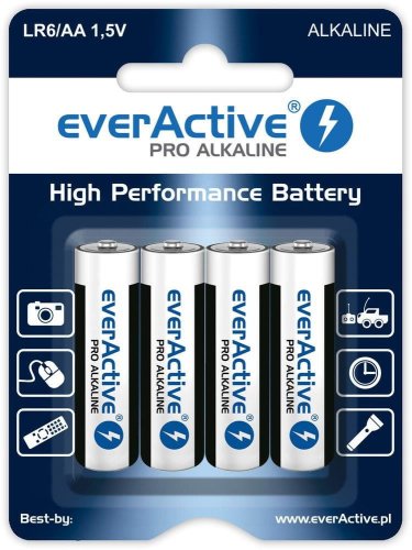 Zestaw baterii alkaliczne everActive LR64BLPA (x 4)