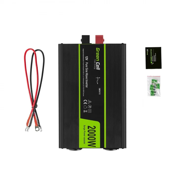 GREEN CELL PRZETWORNICA INV11 12V-230V 2000W/4000W CZYSTA SINUSOIDA