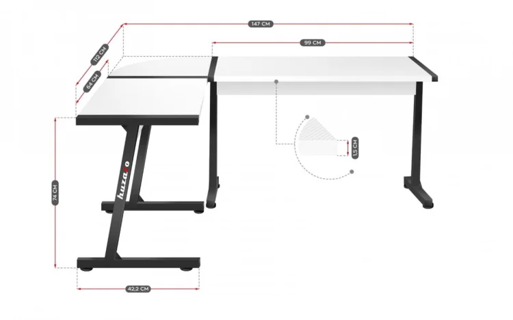 Biurko gamingowe Huzaro Hero 6.0 White