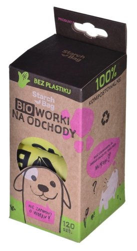 Kompostowalne BIOworki na odchody 8x15szt, zielony