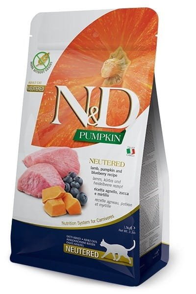 FARMINA N&D PUMPKIN CAT LAMB & BLUEBERRY NEUTERED ADULT 1,5kg