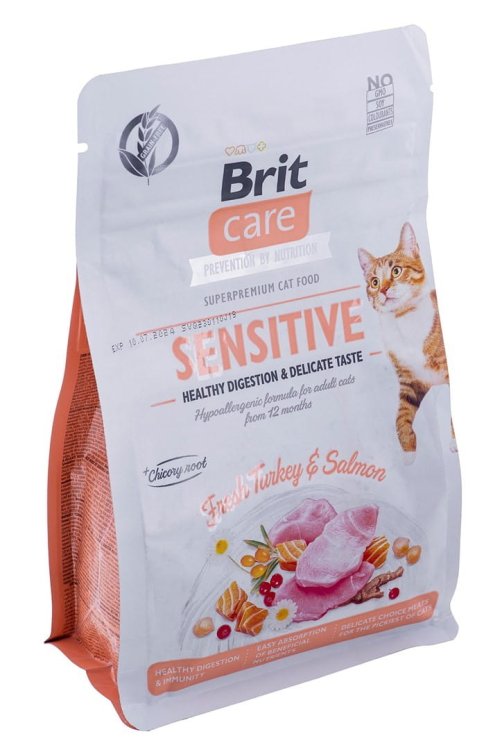 BRIT Care GF Sensitive Turkey&Salmon dla kota 400g