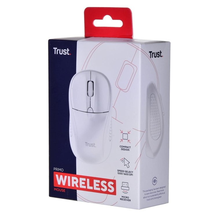 Mysz TRUST PRIMO MATT WIRELESS WHITE