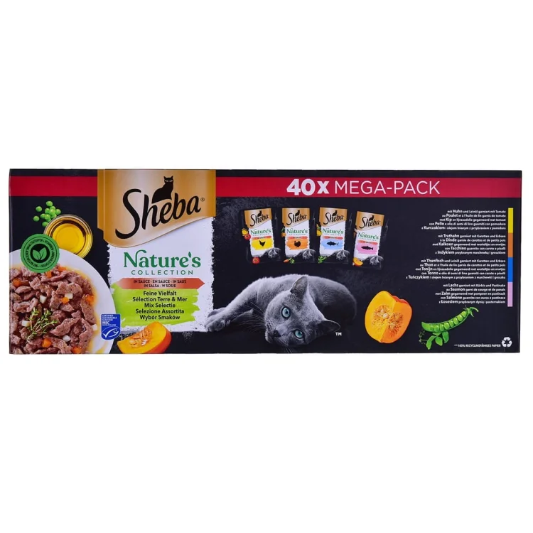 SHEBA Nature's mix smaków w sosie saszetki dla kota40x85g