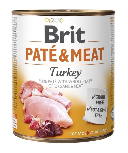 Karma BRIT PATÉ & MEAT z indykiem dla psa 800g