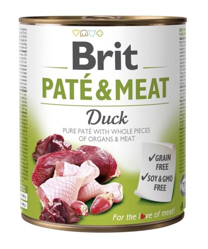 Karma BRIT PATÉ & MEAT z kaczką dla psa 800g
