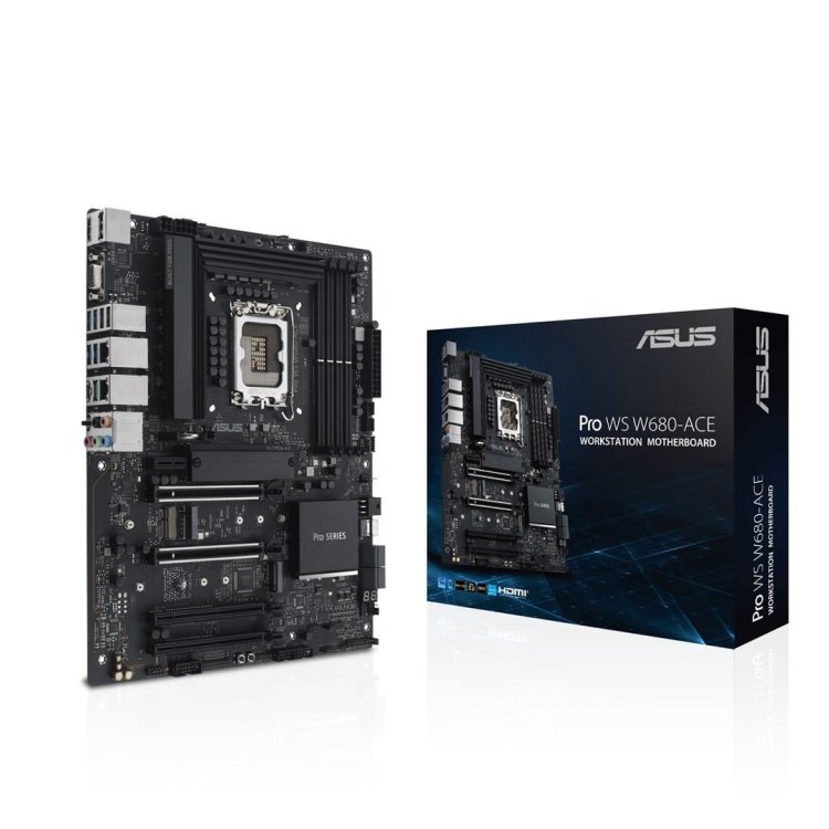 Płyta ASUS Pro WS W680-ACE W680 (LGA 1700) ATX motherboard, 2x PCIe 5.0, 3x PCIe 4.0, 3x PCIe 4.0 M.2 slots, 2x USB 3.2 Gen 2, 4x USB 3.2 Gen 1, 2x US