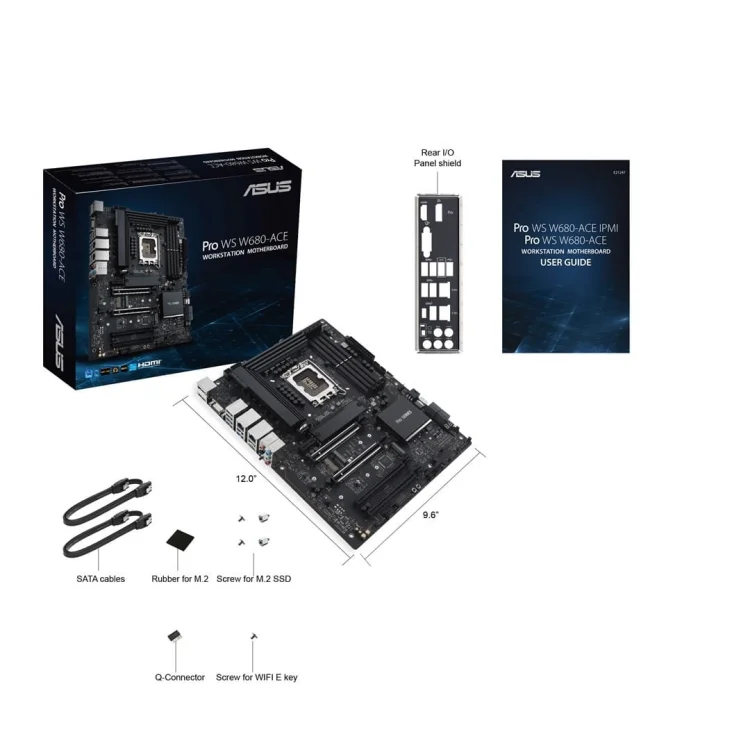 Płyta ASUS Pro WS W680-ACE W680 (LGA 1700) ATX motherboard, 2x PCIe 5.0, 3x PCIe 4.0, 3x PCIe 4.0 M.2 slots, 2x USB 3.2 Gen 2, 4x USB 3.2 Gen 1, 2x US