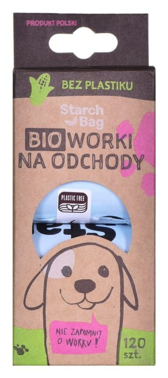 Kompostowalne BIOworki na odchody 8x15szt niebieski