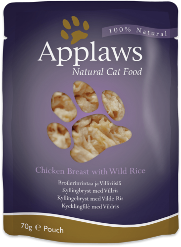 APPLAWS CAT Kurczak i dziki ryż w rosole 70g
