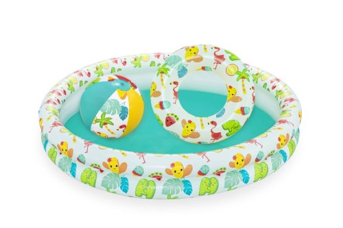Dmuchany Basen 3w1 dla dzieci 122x20cm BESTWAY + Kółko do pływania + Piłka plażowa