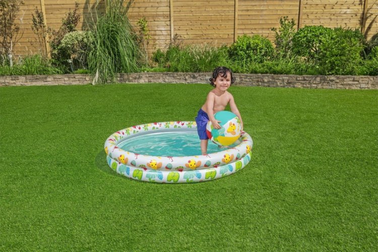 Dmuchany Basen 3w1 dla dzieci 122x20cm BESTWAY + Kółko do pływania + Piłka plażowa