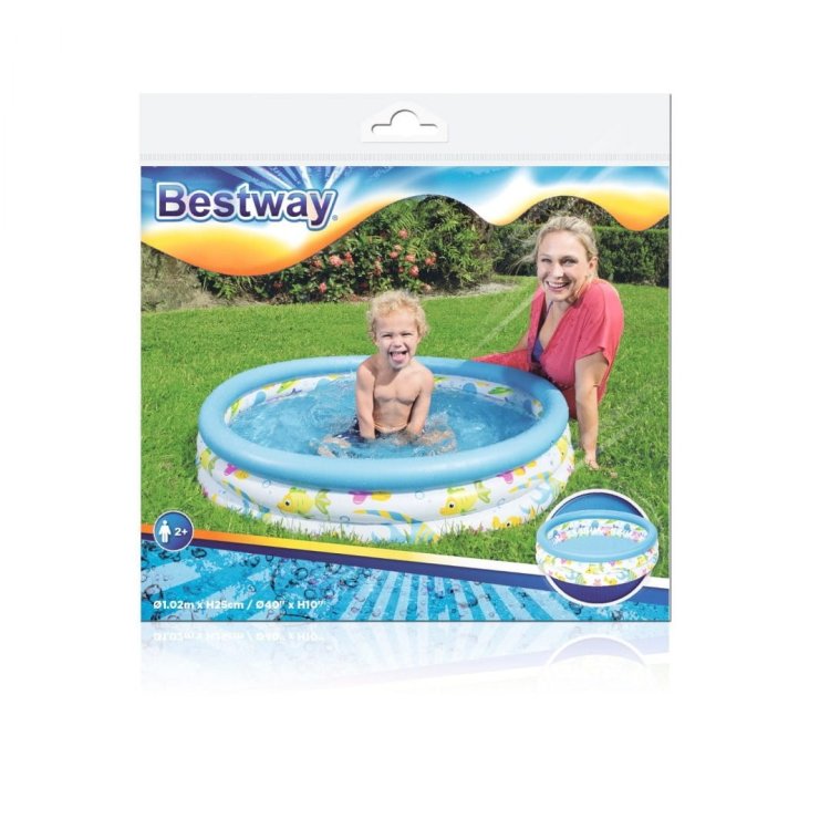 Basen dmuchany Brodzik dla dzieci 102x25cm Rybki BESTWAY + Łatka naprawcza