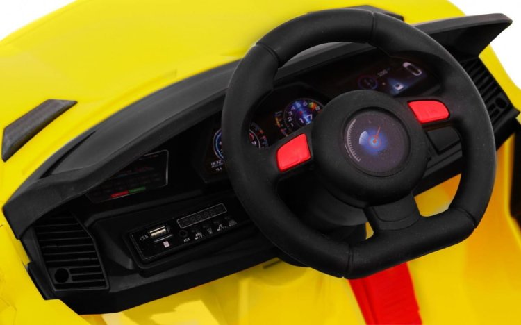 Autko Future na akumulator dla dzieci Żółty + Pilot + Wolny Start + EVA + MP3 USB + LED