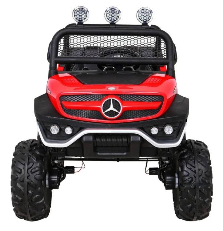 Mercedes Benz Unimog dla dzieci Czerwony + Napęd 4x4 + Pilot + Bagażnik + Wolny Start + MP3 LED