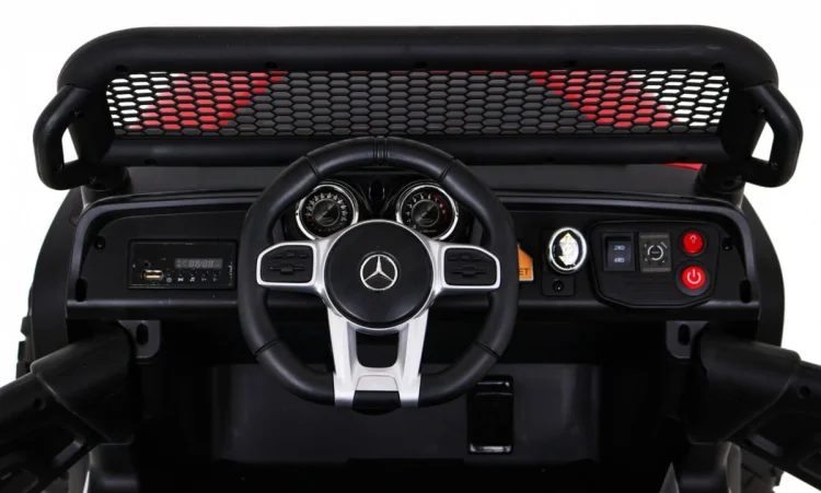 Mercedes Benz Unimog dla dzieci Czerwony + Napęd 4x4 + Pilot + Bagażnik + Wolny Start + MP3 LED