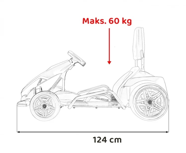 Gokart Fast 3 Drift na akumulator dla dzieci Czerwony + Funkcja driftu + Silniki 2x150W + Radio LED + Pasy