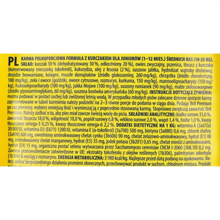 Karma Brit Premium By Nature Junior M (15 kg )