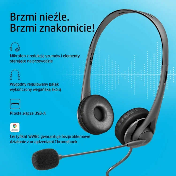 HP Słuchawki G2, 428H5AA, USB, czarne