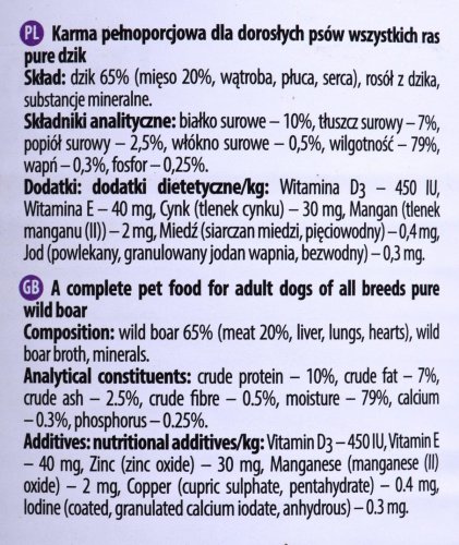 DOLINA NOTECI Premium Pure bogata w dziczyznę - mokra karma dla psa - 800g