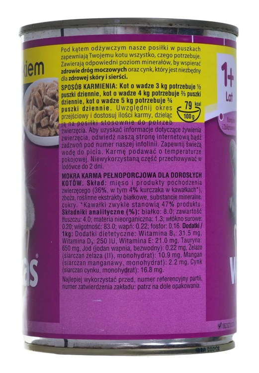 WHISKAS Adult Kurczak - puszka 400g