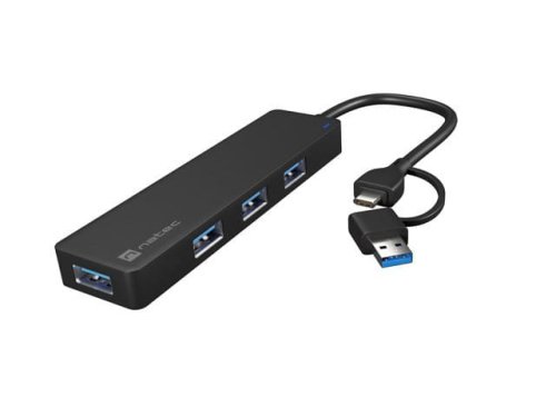 NATEC HUB USB-C 3.0 MAYFLY 4-PORTY + ADAPTER USB-A NHU-2023