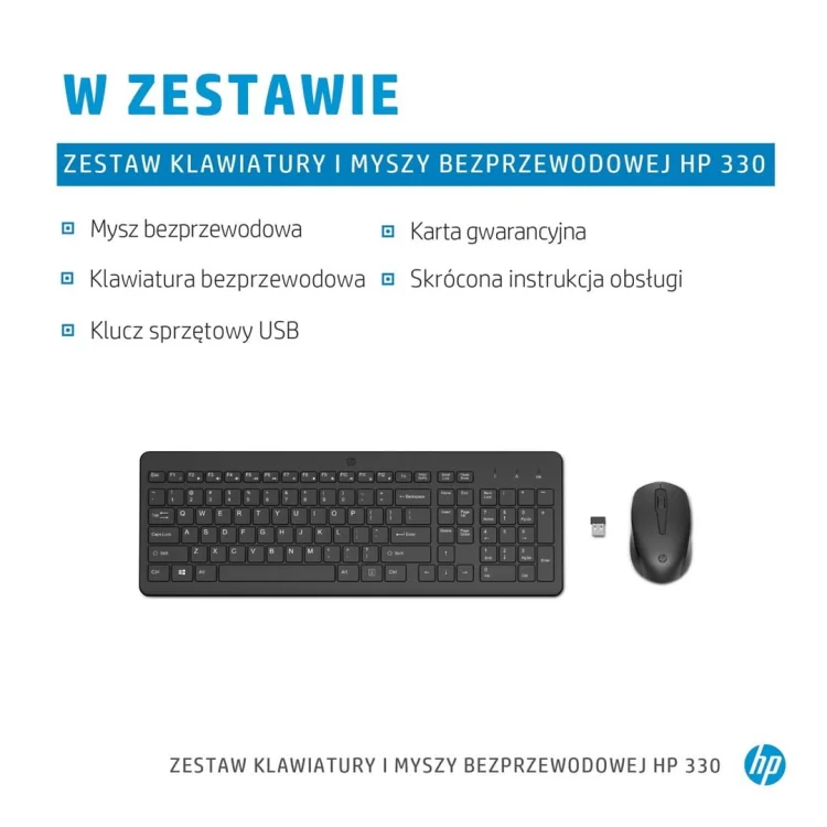 HP 330  klawiatura i mysz, 2V9E6AA czarny