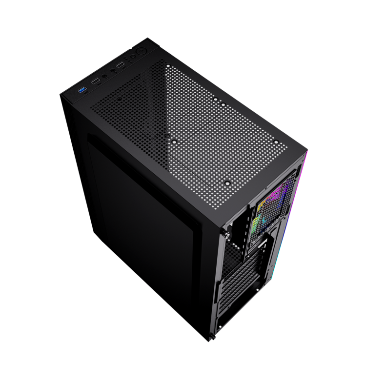 GEMBIRD OBUDOWA FORNAX 2500 MIDI-TOWER (1X USB 3.0, 2X USB 2.0, HD AUDIO, SZKLANY PANEL BOCZNY) CZARNA