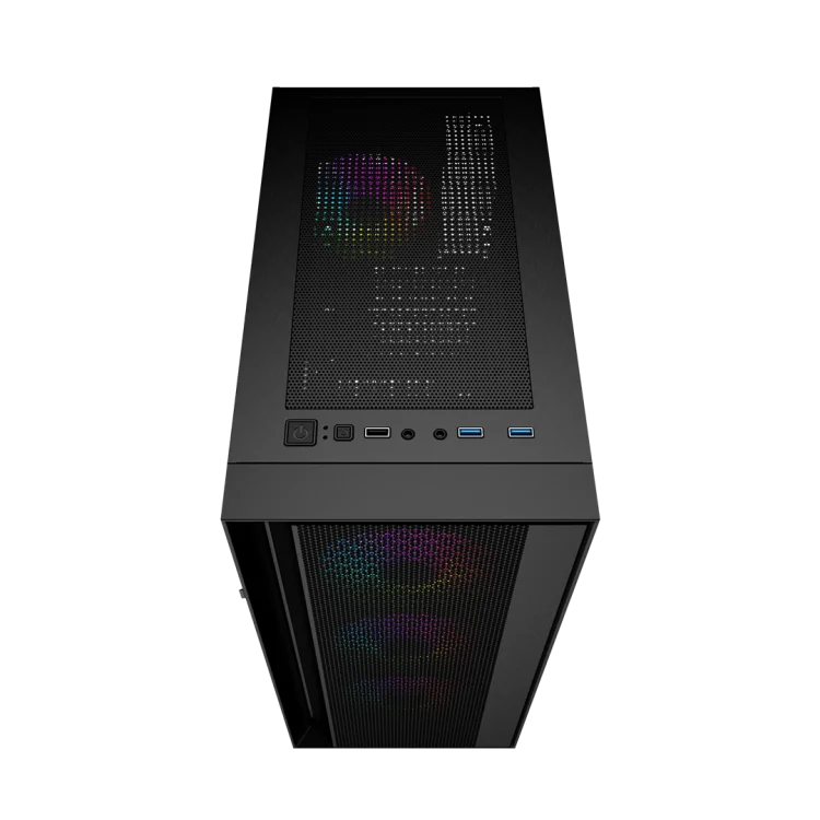 GEMBIRD OBUDOWA FORNAX 4000 MIDI-TOWER (2X USB 3.0, 1X USB 2.0, HD AUDIO, SZKLANY PANEL BOCZNY, PODŚWIETLENIE ARGB) CZARNA