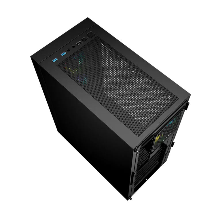 GEMBIRD OBUDOWA FORNAX 4000 MIDI-TOWER (2X USB 3.0, 1X USB 2.0, HD AUDIO, SZKLANY PANEL BOCZNY, PODŚWIETLENIE ARGB) CZARNA