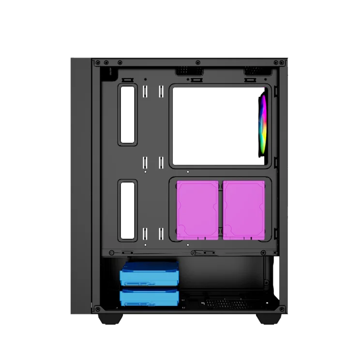 GEMBIRD OBUDOWA FORNAX 4000 MIDI-TOWER (2X USB 3.0, 1X USB 2.0, HD AUDIO, SZKLANY PANEL BOCZNY, PODŚWIETLENIE ARGB) CZARNA